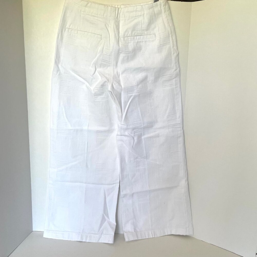 Tory Burch White Jacquard Wide Leg Crop Pant Womens 27 - Picture 4 of 13